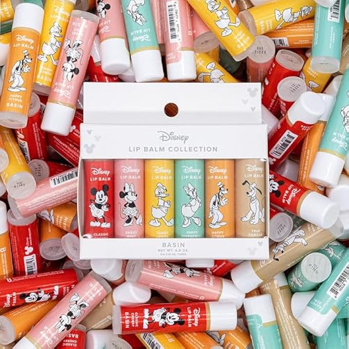 BASIN DISNEY MICKEY MOUSE & FRIENDS LIP BALM COLLECTION | 6 PACK CLASSIC FLAVORS (CHERRY, MINT, LEMON, PEPPERMINT, CITRUS, VANILLA) | ORGANIC CLEAN BEAUTY, OFFICIAL DISNEY, MADE IN USA - Image 3